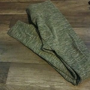 Green and White sweater leggings